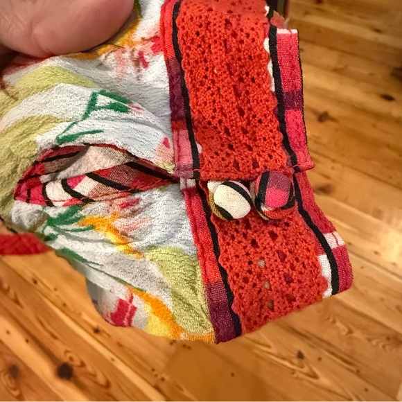 John Mark Tunic Top 1X  Artsy Boho Oversized Flowy Floral Patch - Picture 5 of 15